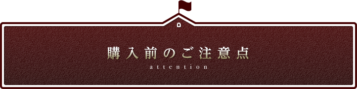 購入前のご注意点