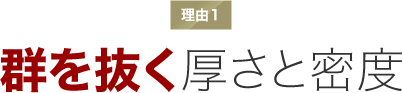 理由１ 群を抜く厚さと密度