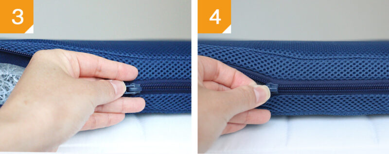 ファスナーを閉める手順