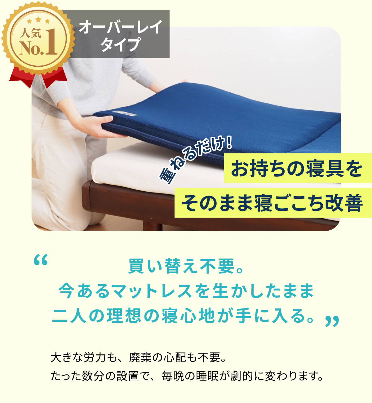 マットレスを共有するパートナー限定】 硬さを左右別々にカスタマイズ