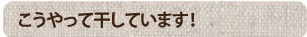 こうやって干しています！