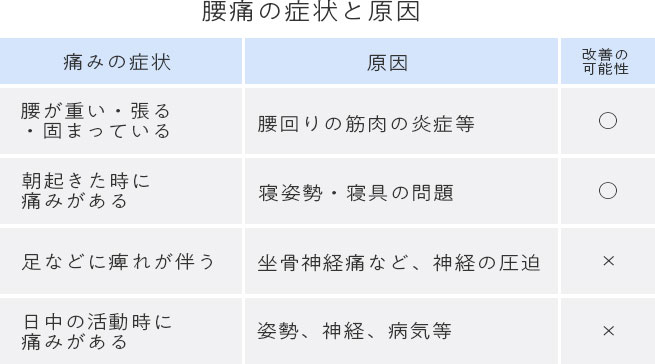 腰痛の症状と原因