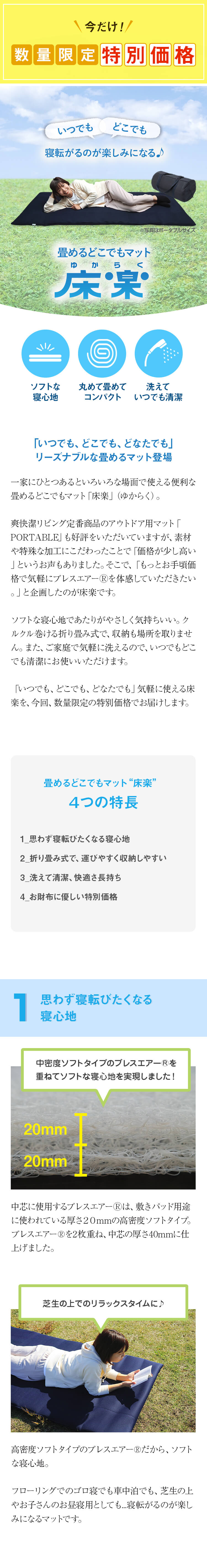 畳めるどこでもマット床楽